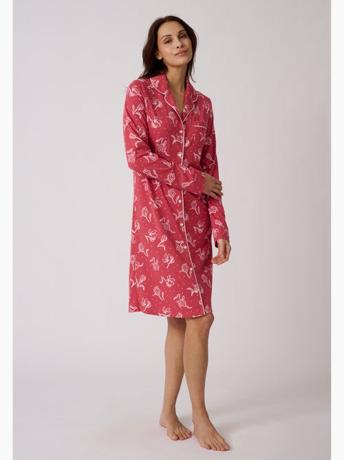 Chemise de nuit boutonnée Thermolactyl - Damart - Kiabi