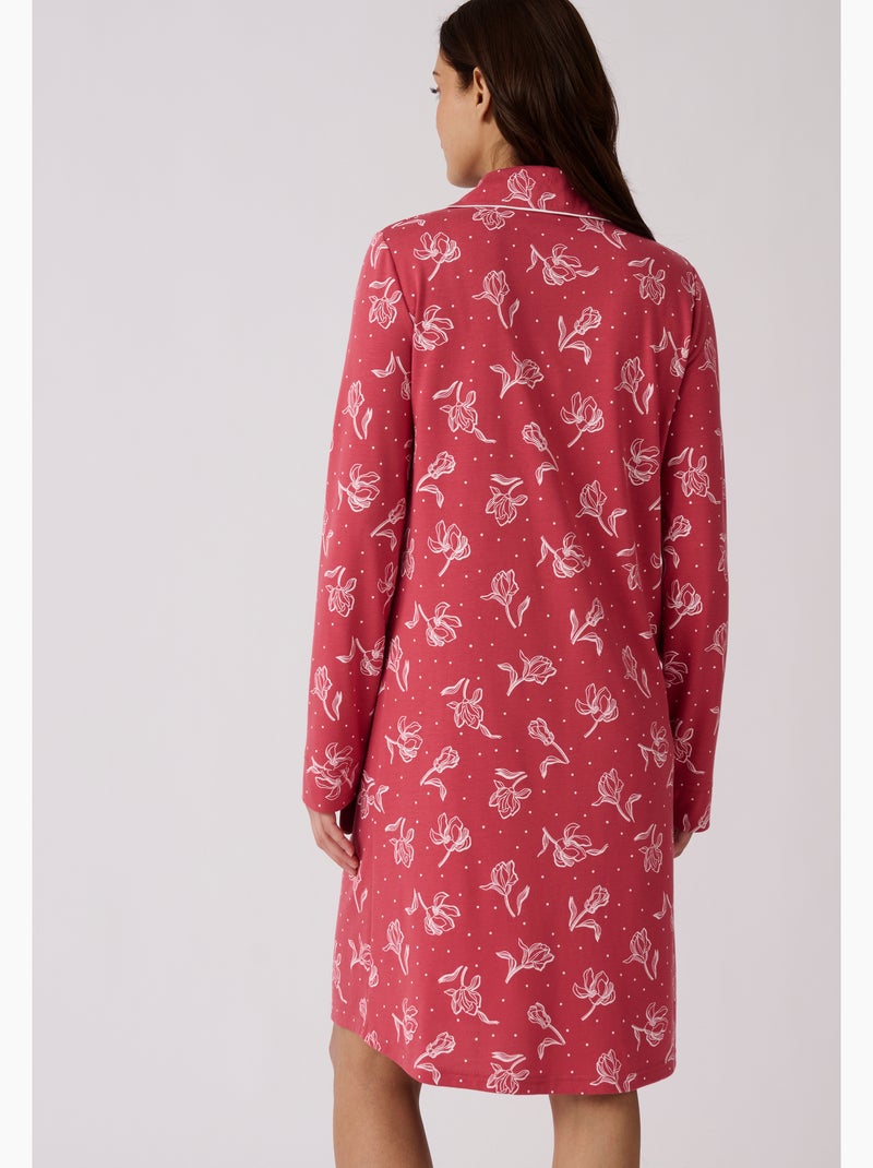 Chemise de nuit boutonnée Thermolactyl - Damart Rose - Kiabi