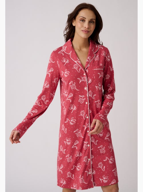 Chemise de nuit boutonnée Thermolactyl - Damart - Kiabi