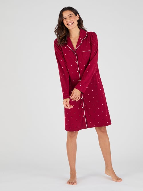 Chemise de nuit boutonnée Thermolactyl - Damart - Kiabi