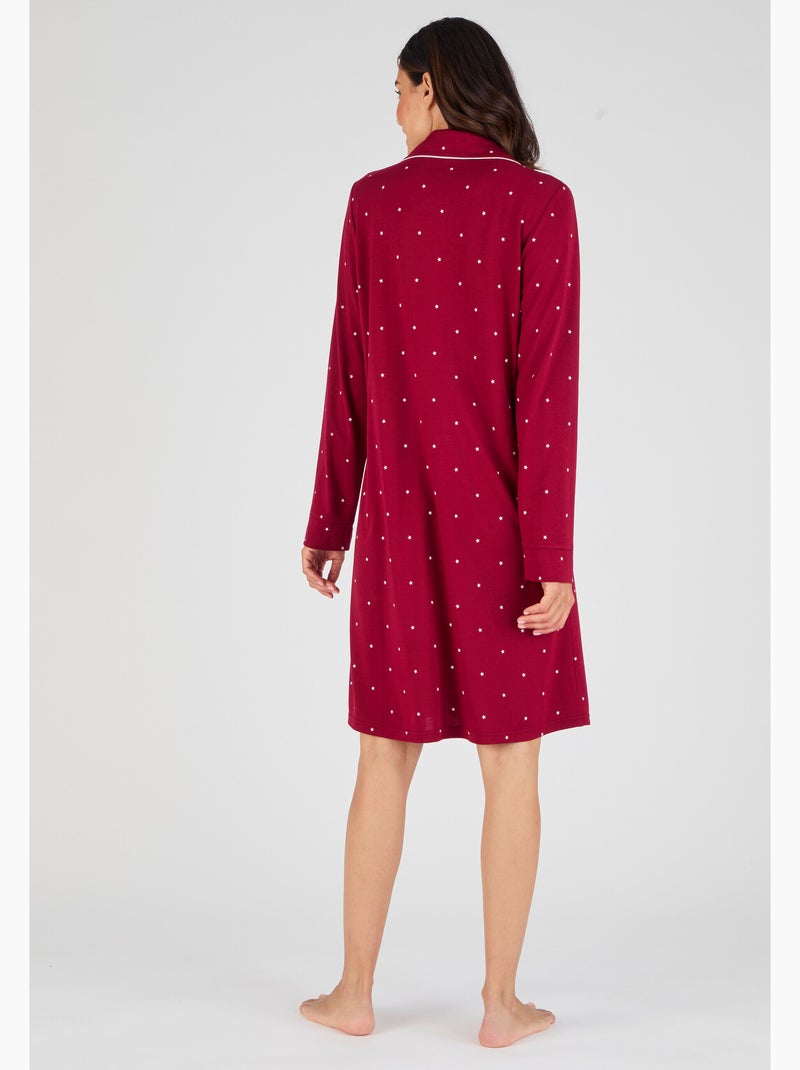 Chemise de nuit boutonnée Thermolactyl - Damart Rouge - Kiabi