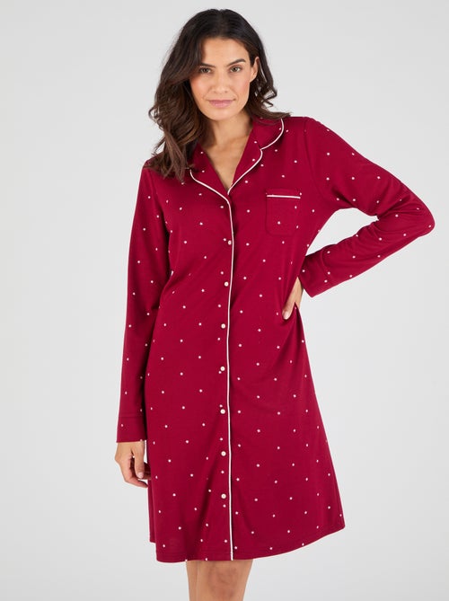 Chemise de nuit boutonnée Thermolactyl - Damart - Kiabi