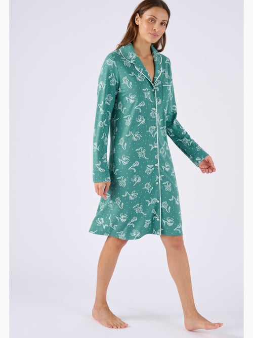 Chemise de nuit boutonnée Thermolactyl - Damart - Kiabi
