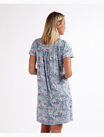 Chemise de nuit classique à manches courtes et imprimé floral pour femme ADMAS GARDEN