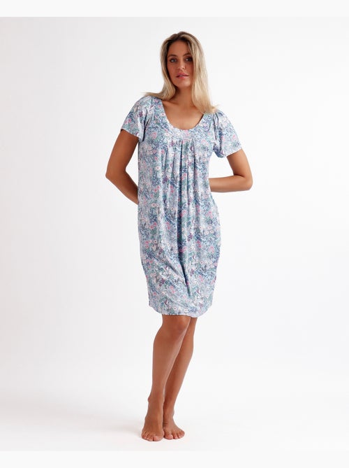 Chemise de nuit classique à manches courtes et imprimé floral pour femme ADMAS GARDEN - Kiabi