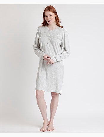 Chemise de nuit classique d'hiver à manches longues pour femme ADMAS CLASSIC