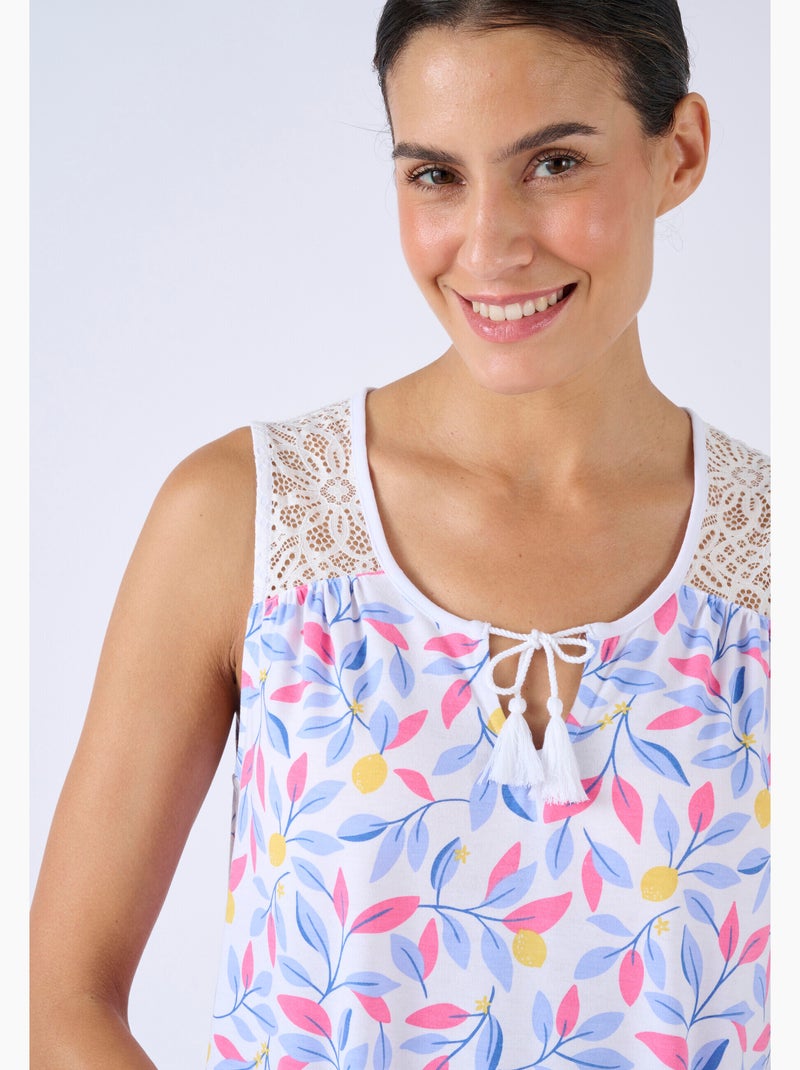 Chemise de nuit Climatyl dentelle - Damart Rose - Kiabi