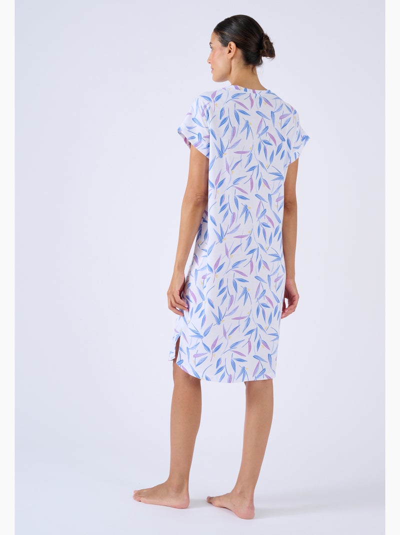 Chemise de nuit Climatyl en maille jersey - Damart Bleu - Kiabi