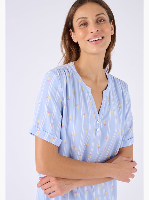 Chemise de nuit Climatyl en pure viscose - Damart - Kiabi