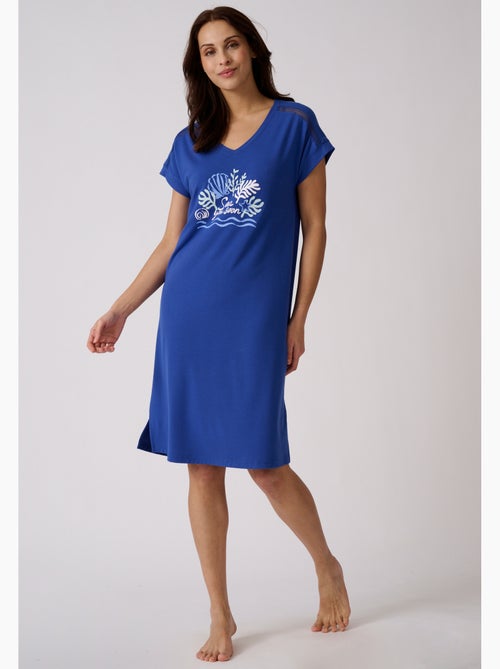 Chemise de nuit climayl en maille jersey - damart - Kiabi