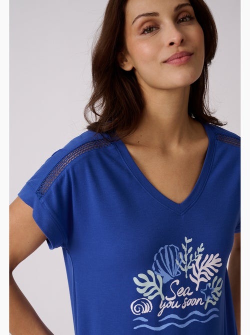 Chemise de nuit climayl en maille jersey - damart - Kiabi
