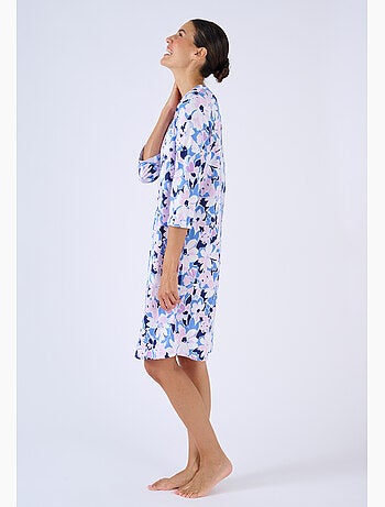 Chemise de nuit col tunisien en pur coton - Damart