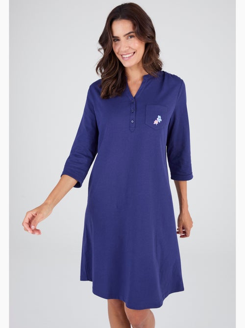Chemise de nuit col tunisien en pur coton - damart - Kiabi Chemise de nuit col tunisien en pur coton - damart - Kiabi