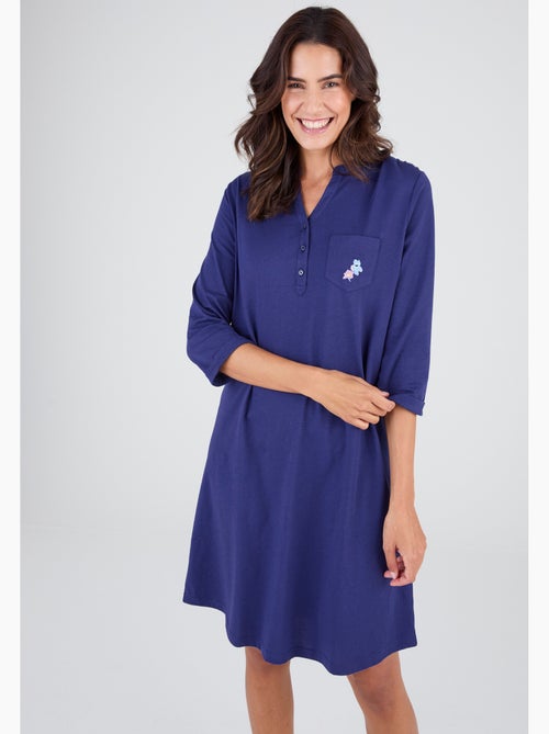 Chemise de nuit col tunisien en pur coton - damart - Kiabi Chemise de nuit col tunisien en pur coton - damart - Kiabi