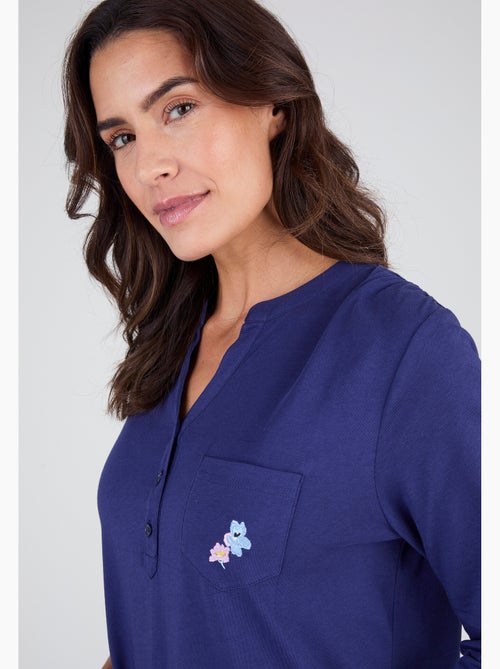 Chemise de nuit col tunisien en pur coton - damart - Kiabi Chemise de nuit col tunisien en pur coton - damart - Kiabi