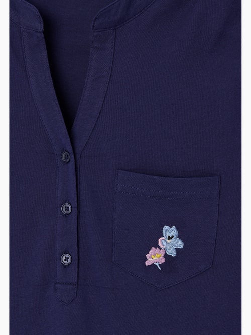 Chemise de nuit col tunisien en pur coton - damart - Kiabi Chemise de nuit col tunisien en pur coton - damart - Kiabi