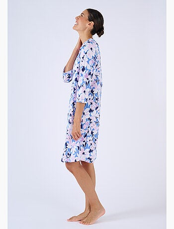 Chemise de nuit col tunisien en pur coton - Damart