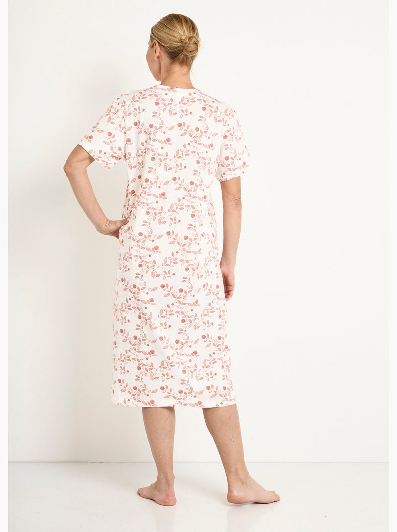 Chemise de nuit confort mi longue imprimée - Afibel Terracotta - Kiabi