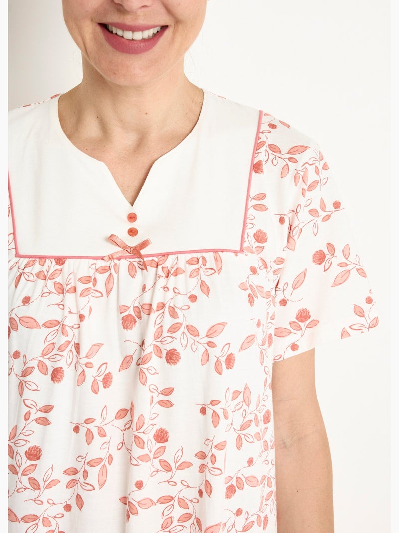 Chemise de nuit confort mi longue imprimée - Afibel Terracotta - Kiabi