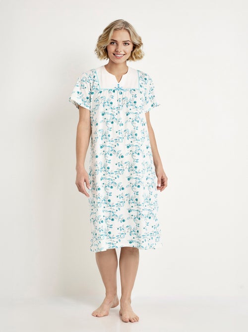 Chemise de nuit confort mi longue imprimée - Kiabi