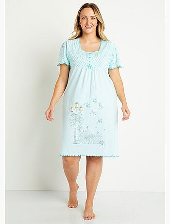 Chemise de nuit coton dentelle - Afibel