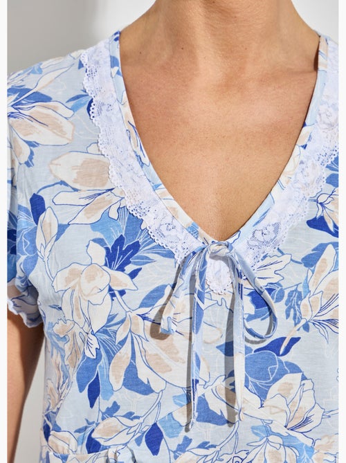 Chemise de nuit coton dentelle - Afibel - Kiabi