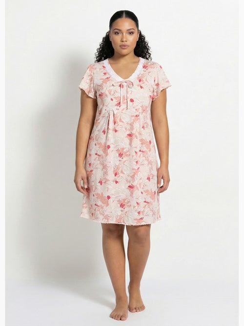 Chemise de nuit coton dentelle - Afibel - Kiabi
