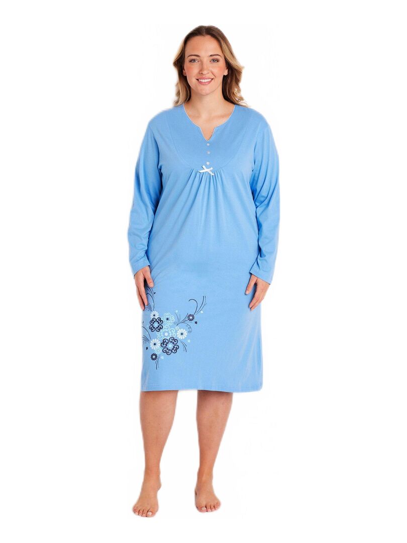 Chemise de nuit coton grande taille Bleu Kiabi 35.99