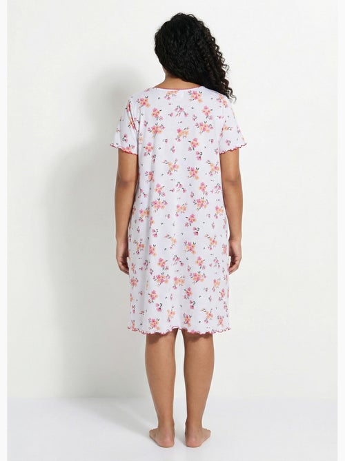 Chemise de nuit coton manches courtes - Afibel - Kiabi
