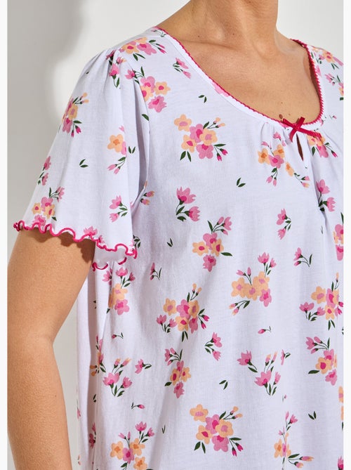 Chemise de nuit coton manches courtes - Afibel - Kiabi