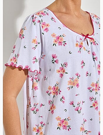 Chemise de nuit coton manches courtes - Afibel