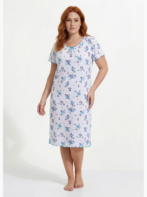 Chemise de nuit coton manches courtes - Afibel - Kiabi