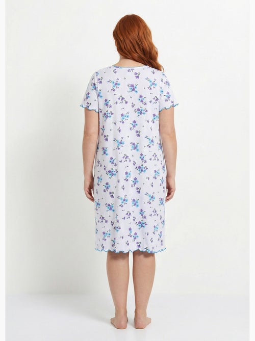 Chemise de nuit coton manches courtes - Afibel - Kiabi