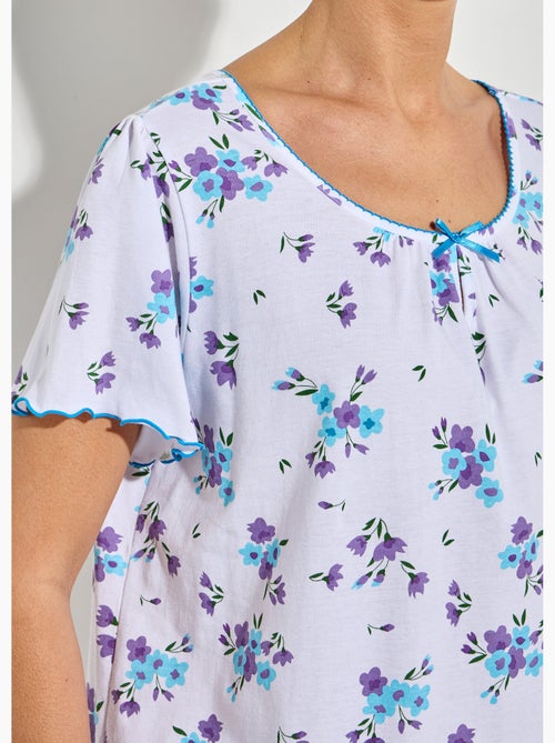 Chemise de nuit coton manches courtes - Afibel - Kiabi