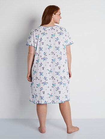 Chemise de nuit coton manches courtes