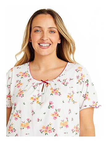 Chemise de nuit coton manches courtes