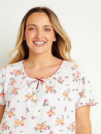 Chemise de nuit coton manches courtes