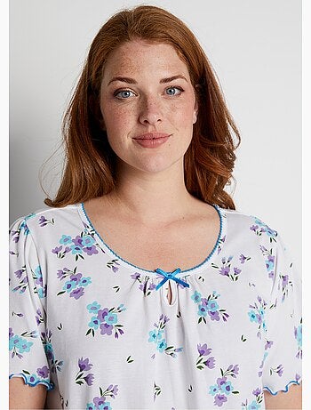 Chemise de nuit coton manches courtes