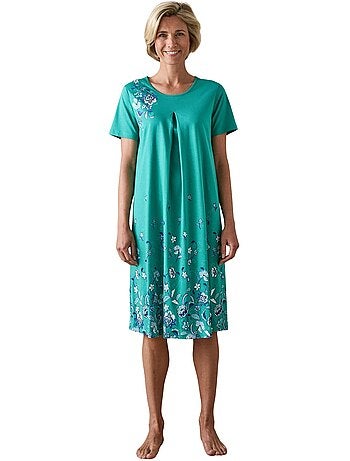 Chemise de nuit coton manches courtes