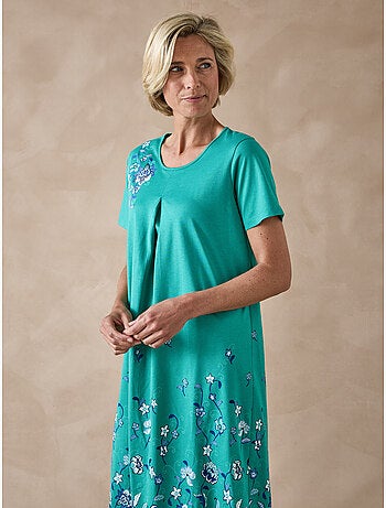 Chemise de nuit coton manches courtes