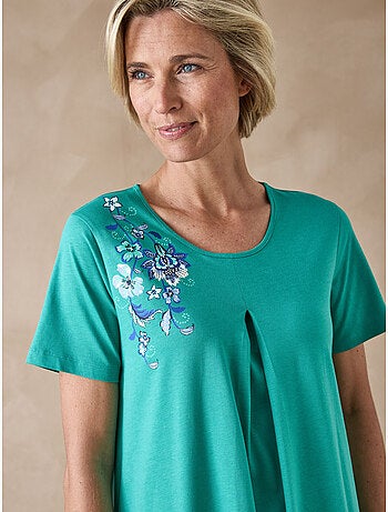 Chemise de nuit coton manches courtes