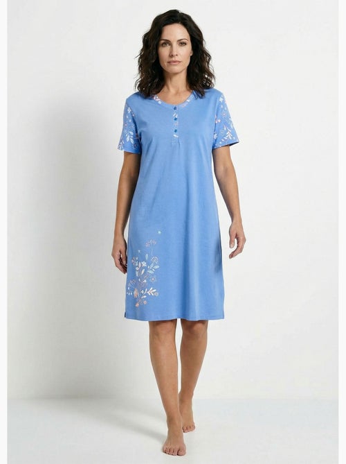 Chemise de nuit courte col tunisien coton - Afibel - Kiabi Chemise de nuit courte col tunisien coton - Afibel - Kiabi