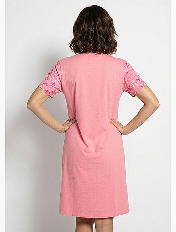 Chemise de nuit courte col tunisien coton - Afibel