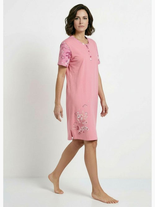 Chemise de nuit courte col tunisien coton - Afibel - Kiabi Chemise de nuit courte col tunisien coton - Afibel - Kiabi