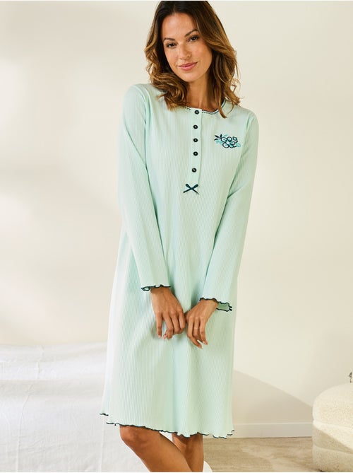 Chemise de nuit courte coton - DAXON - Kiabi Chemise de nuit courte coton - DAXON - Kiabi
