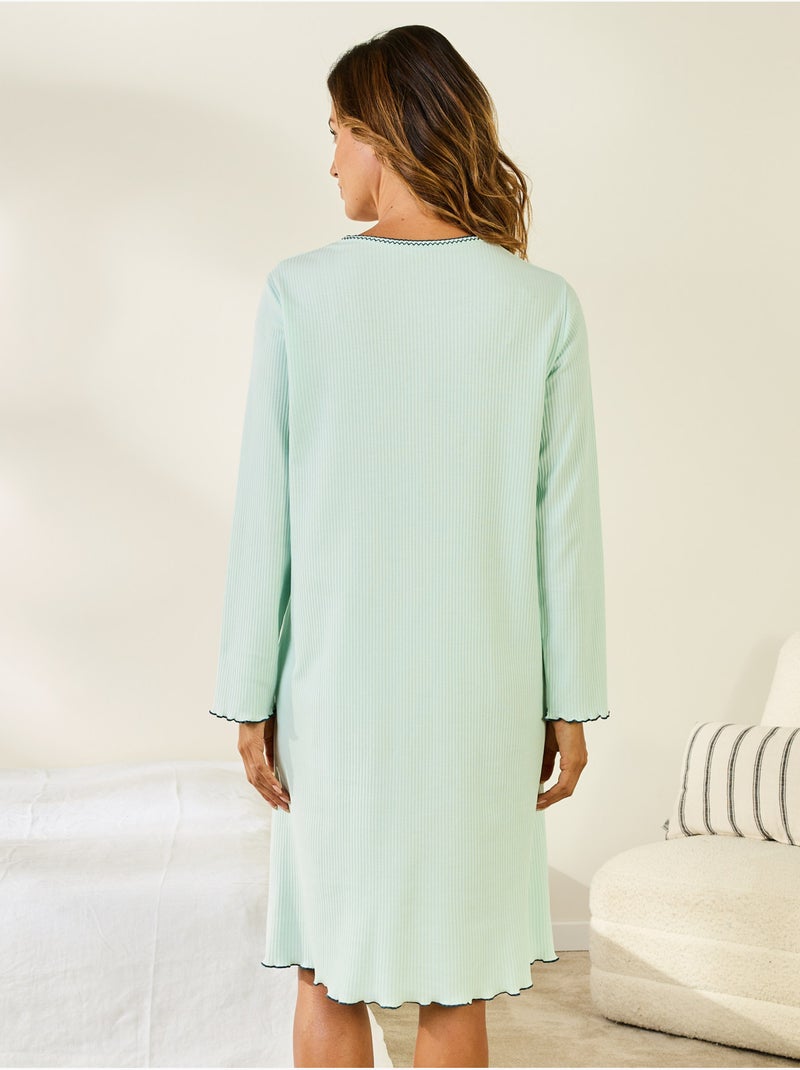 Chemise de nuit courte coton - DAXON Vert clair - Kiabi