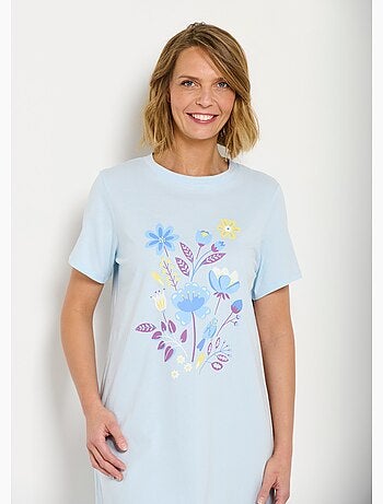 Chemise de nuit courte coton motif - lot de 2