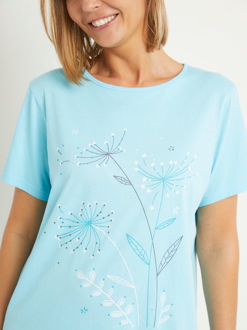 Chemise de nuit courte coton uni - lot de 2 - Kiabi