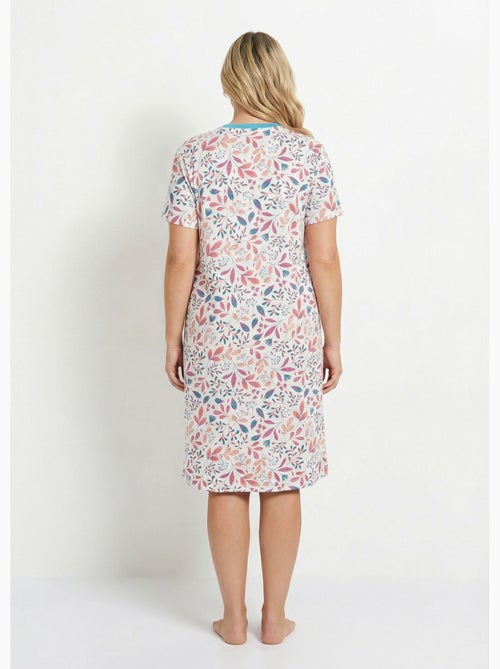 Chemise de nuit courte imprimée col tunisien - Afibel - Kiabi