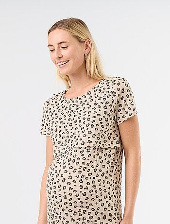 Chemise de nuit d'allaitement à message